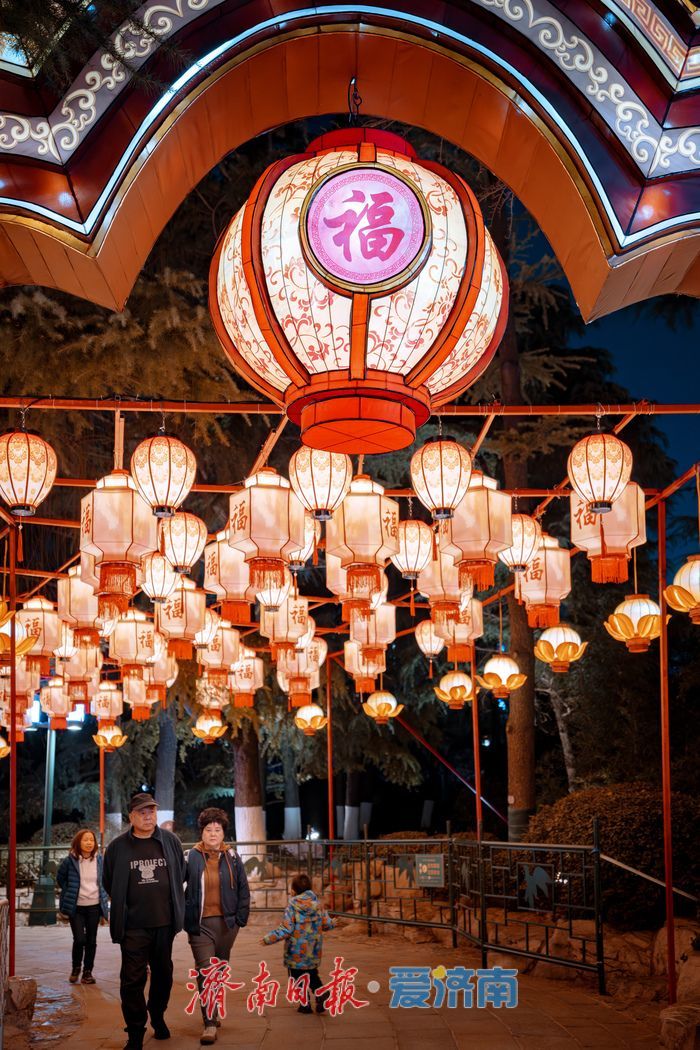 先睹为快！济南第45届天下第一泉迎春花灯会试亮灯