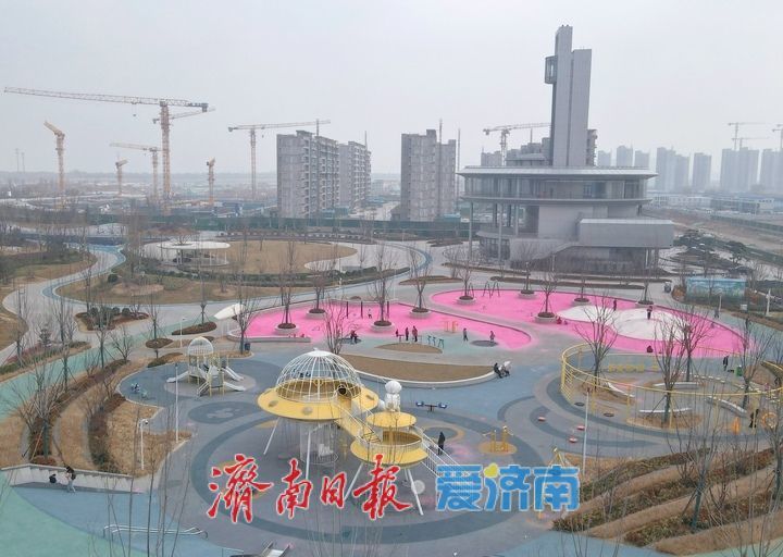 黄河畔新添遛娃踏春好去处 济南丁太鲁绿带公园“吸睛”