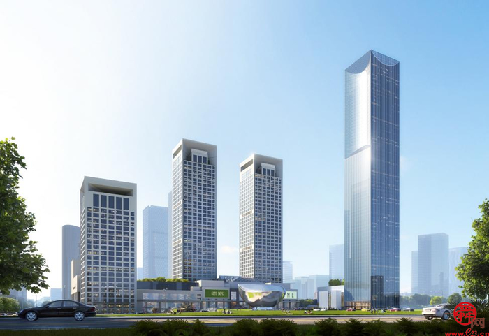 CBD中央广场项目318米主楼喜封金顶