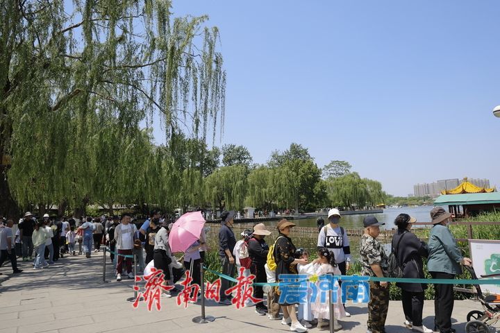 一年四季 泉在济南｜“五一”游大明湖：人潮涌动似春运，初夏盛景别样红