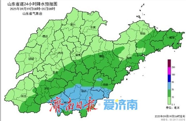 19日山东仍有大范围降雨 看看济南哪里雨量大