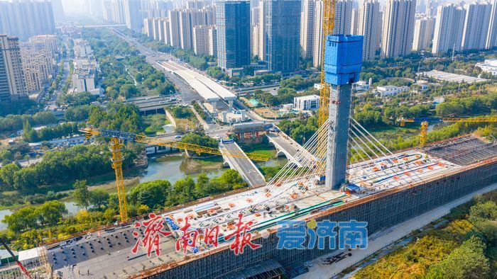 项目强省会｜单塔斜拉桥展露新貌 腊山河西路北延项目打通西城区南北交通断点