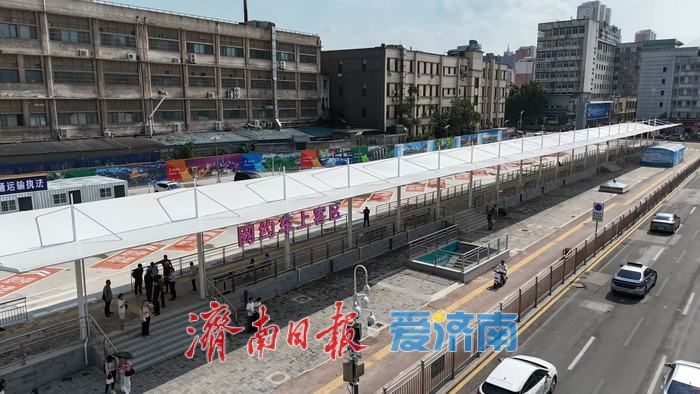 济南火车站南广场临时交通接驳改造工程7月10日正式启用