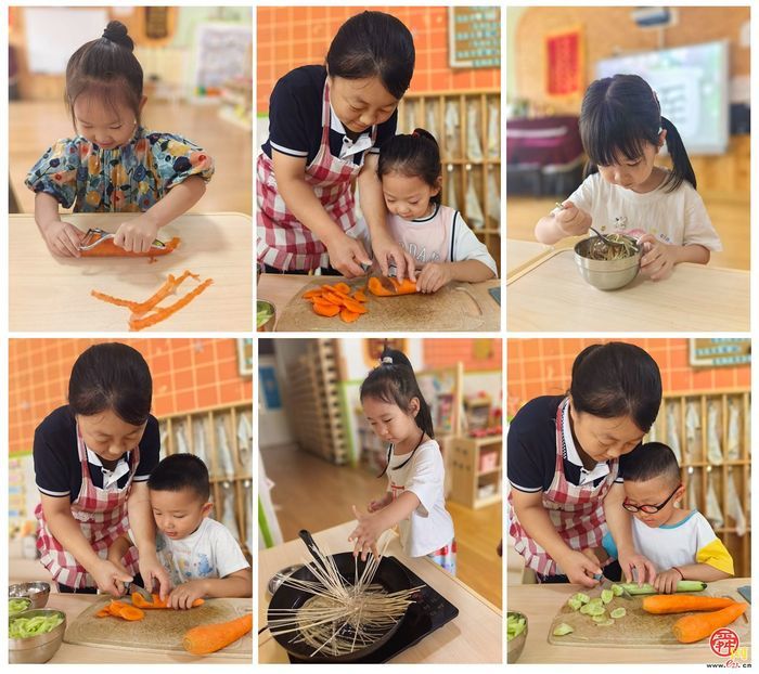 济南市历城区华山中心幼儿园湖畔园制作夏日凉面