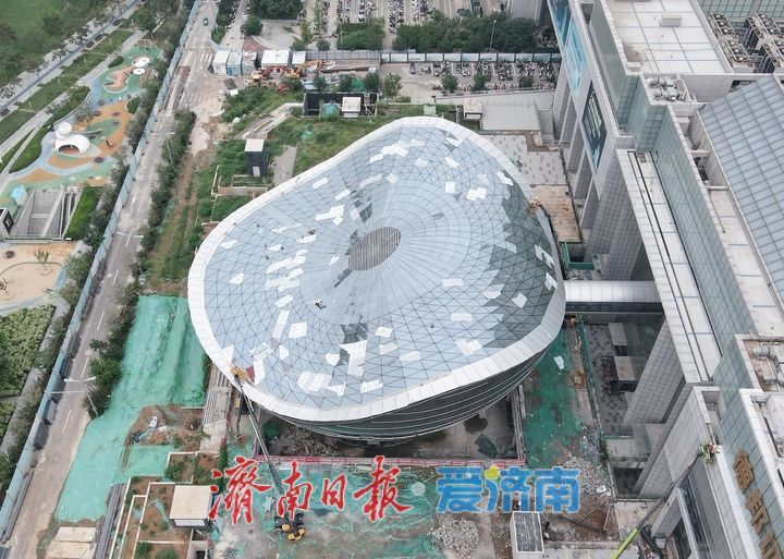 俯瞰如“荷叶” 远观似“茶碗” 济南CBD新地标扮靓绸带公园