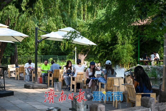 一年四季 泉在济南丨步道漫步树荫休憩 泉城公园成避暑休闲好去处