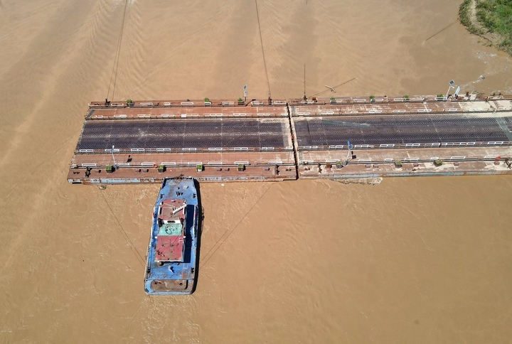 调水调沙流量增大 黄河济南段浮桥临时拆除