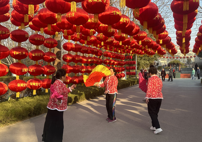 挂红灯购年货 红红火火迎新春