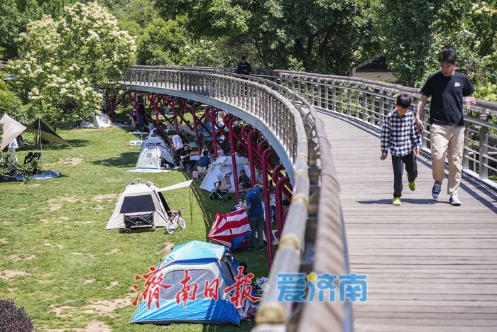 一年四季 泉在济南丨泉城公园迎露营热潮，市民乐享城市“慢时光”