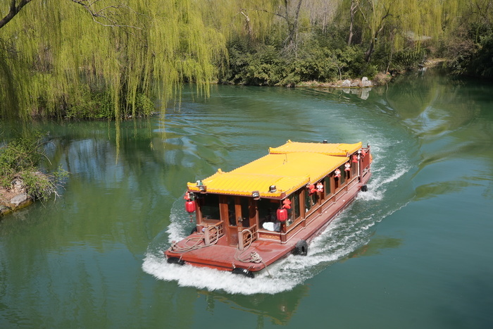 春光明媚 大明湖畔桃红柳绿 赏花正当时