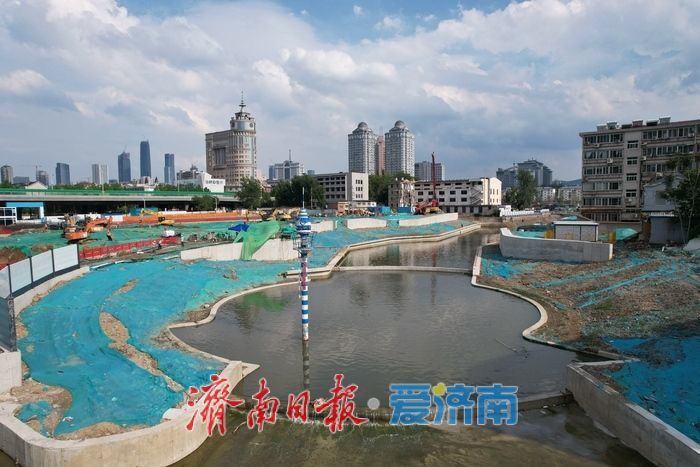 项目强省会｜济南都市圈首家京东MALL进入基坑土方施工，全福河景观提升工程雏形初现
