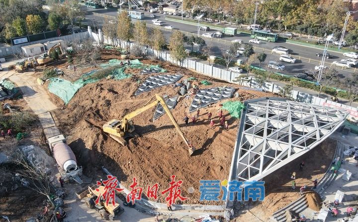 项目强省会｜拱形结构“挑起”绿意盎然，济南轨交4号线“最浅车站”打造诗意泉城新风景