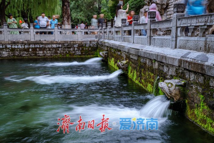 一年四季 泉在济南｜济南黑虎泉水位攀升，夜景迷人引客来