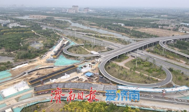 济南黄岗路穿黄隧道黄河北岸连接线建设稳步推进