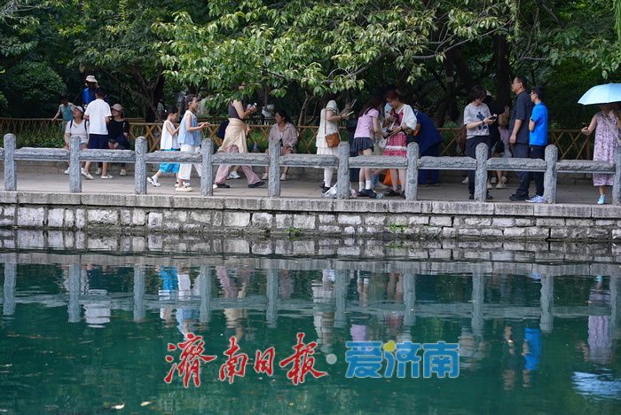 泉涌潺潺迎处暑 五龙潭畔游人乐