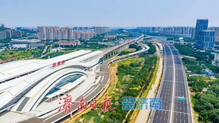 济莱高铁历城站新建匝道顺利合龙 打通快速通行新通道
