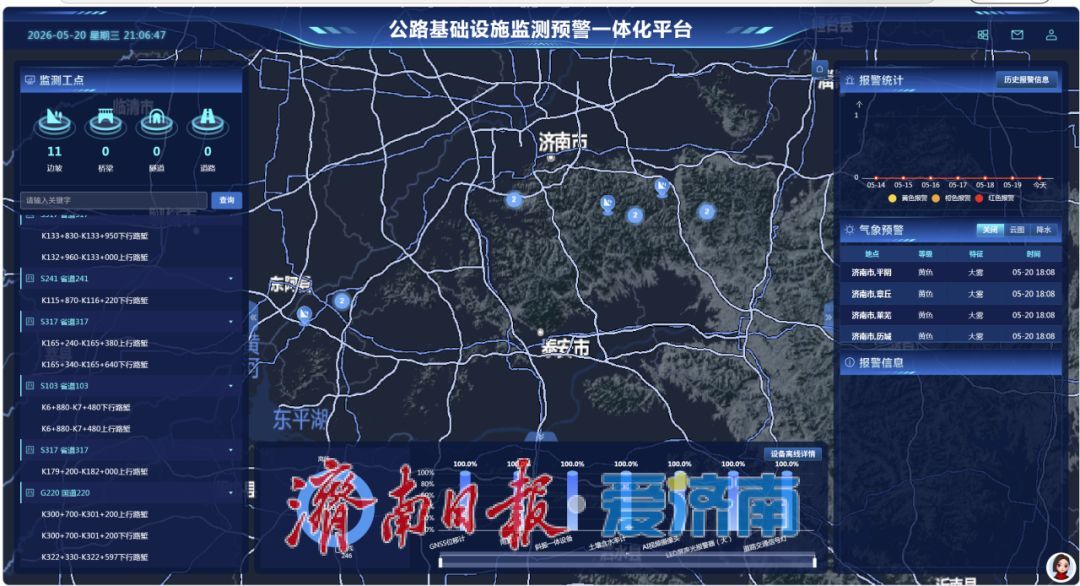 全省首批！济南国省道边坡装上全天候“透视眼”