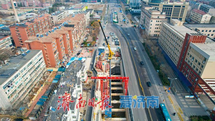 项目强省会｜济南地铁7号线花园路站建设稳步提速 主体施工有序推进