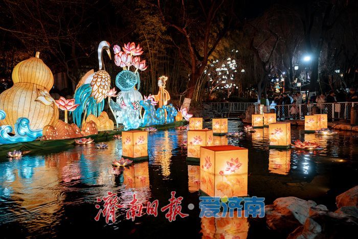 先睹为快！济南第45届天下第一泉迎春花灯会试亮灯