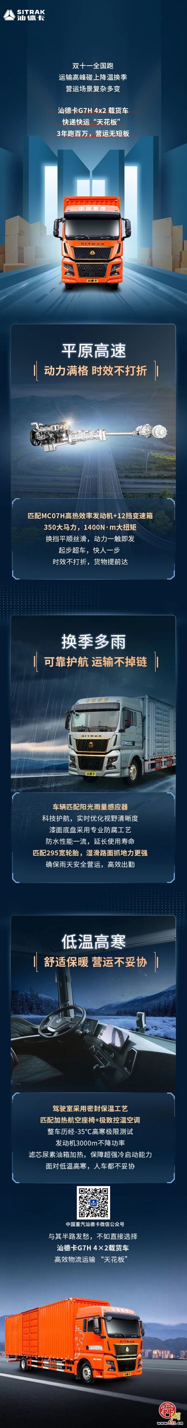 为快递包裹提速 选车就选中国重汽汕德卡G7H，营运无短板