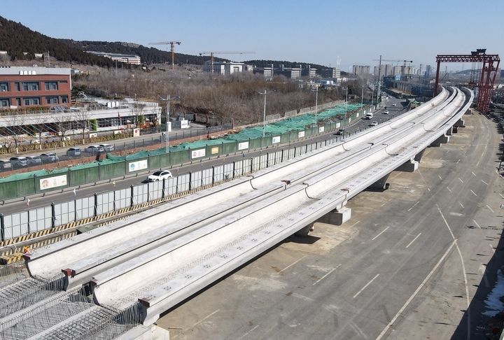 地下段连接高架段箱梁开始架设，济南轨交8号线将从这里上“高架”