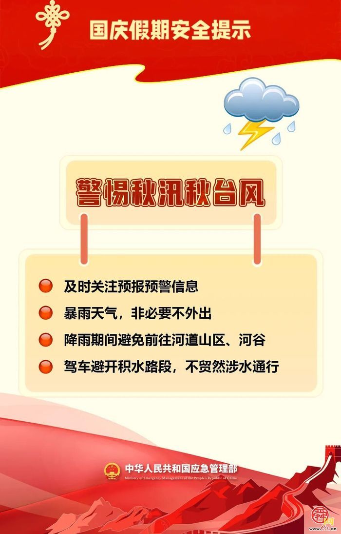 国庆假期安全提示：这些安全风险不容忽视