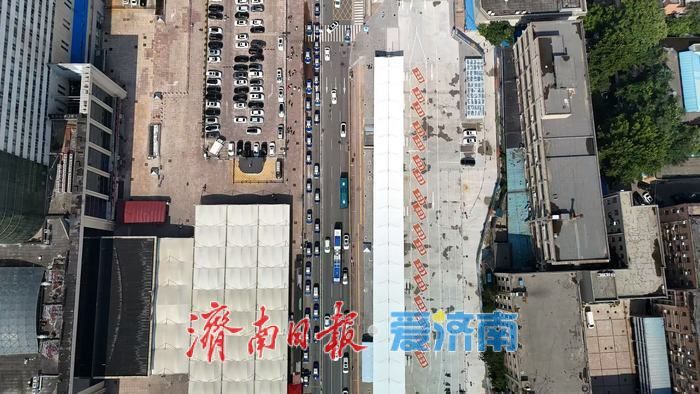 济南火车站南广场临时交通接驳改造工程7月10日正式启用