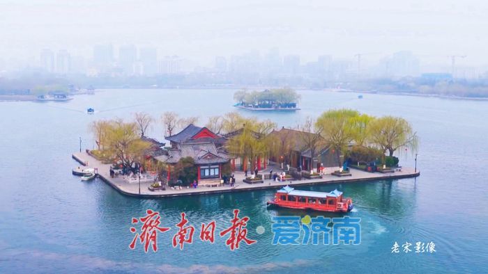 一年四季 泉在济南丨大明湖碧波荡漾 垂柳抽芽吐绿