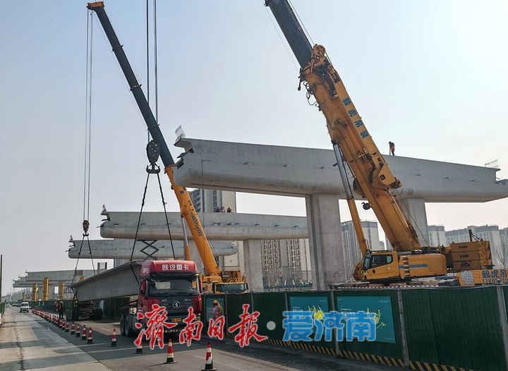 “满弓”状态抢开局，工业北路东延项目积极推进桥梁预制梁板架设