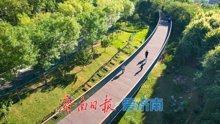 层林染秋韵 济南茂岭山公园秋日风光如画