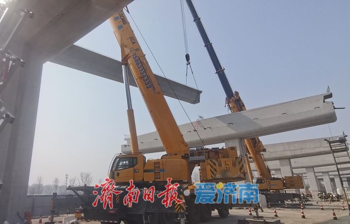 “满弓”状态抢开局，工业北路东延项目积极推进桥梁预制梁板架设