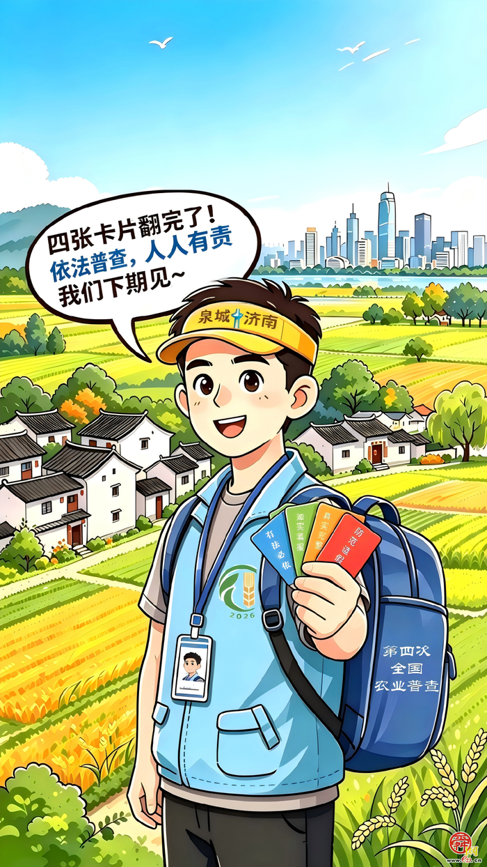漫画《“济小普”话“四农普”》第5期：依法普查——守住四农普数据质量的生命线