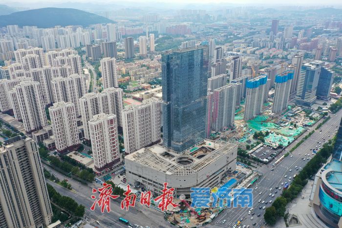 济南壹合广场建设进入冲刺阶段，超高层刷新西城天际线