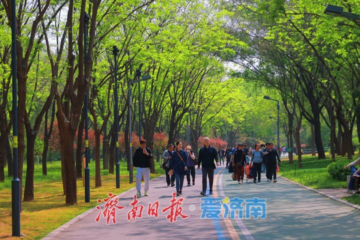 漫步赏春色 健身享周末