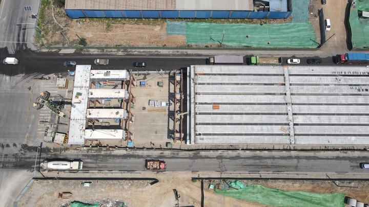 济南市工业北路快速路东延工程 墩柱施工完成