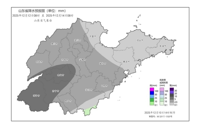 12日到13日山东中西部地区积雪明显，雪灾灾害风险较高