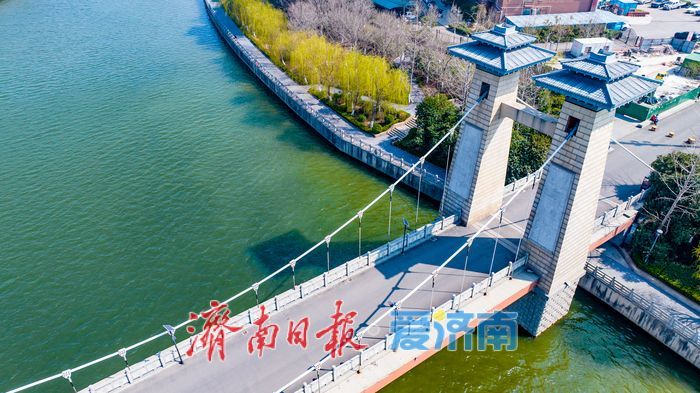 济南小清河：春染岸线 生机满河