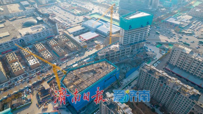 济南腊山站TOD项目南塔楼封顶，北塔楼加速建设