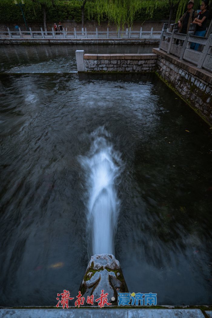 一年四季 泉在济南｜济南黑虎泉水位攀升，夜景迷人引客来