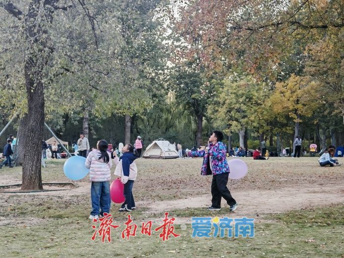 一年四季 泉在济南丨济南森林公园变身“秋日调色盘” 周末游人如织享惬意