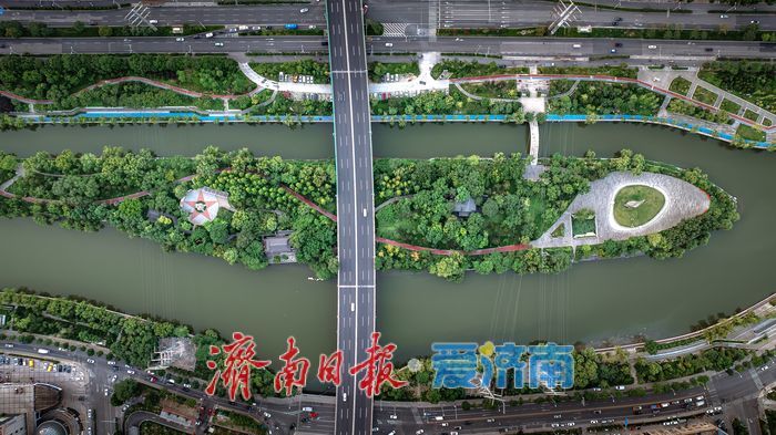 五柳岛，河畅水清、岸绿景美的水上公园