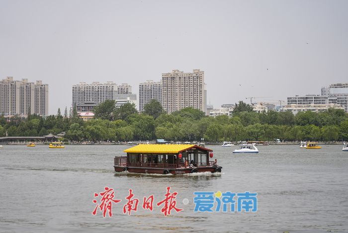 初夏大明湖游人如织，泛舟赏景尽享“半城湖色”