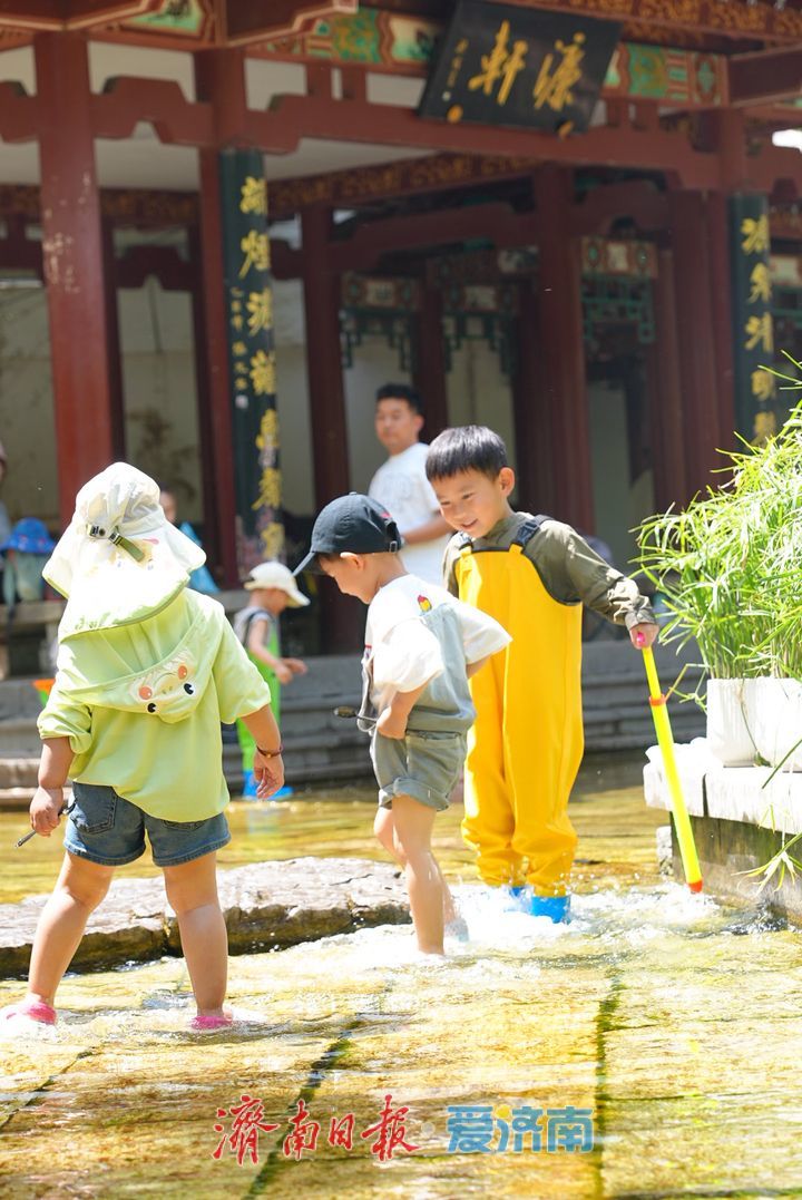 高温“烤”验，五龙潭公园成亲泉戏水“遛娃胜地”