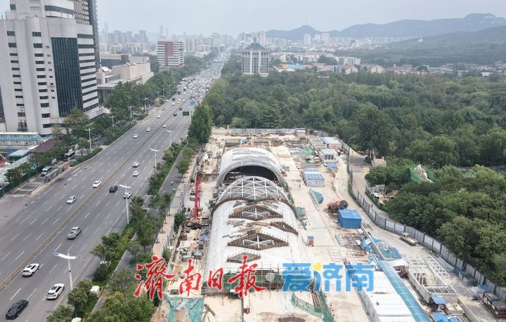 项目强省会｜济南轨交4号线最“浅”车站地上站厅层结构框架全部显现