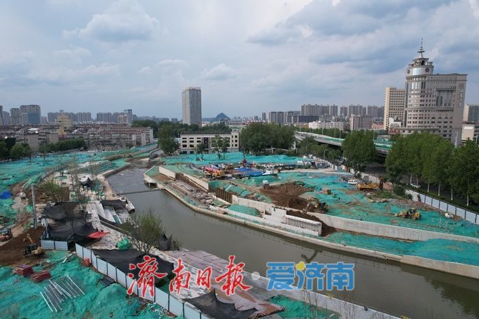 项目强省会｜济南都市圈首家京东MALL进入基坑土方施工，全福河景观提升工程雏形初现