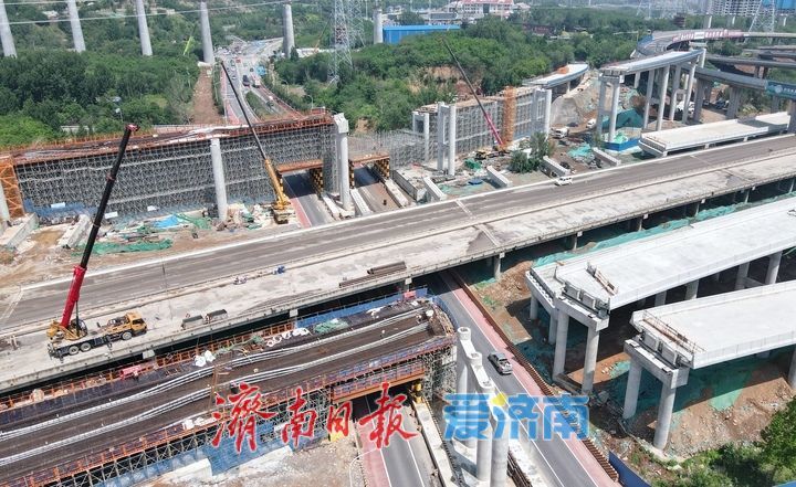 项目强省会｜济南绕城高速港沟立交改造新建匝道上跨港九路