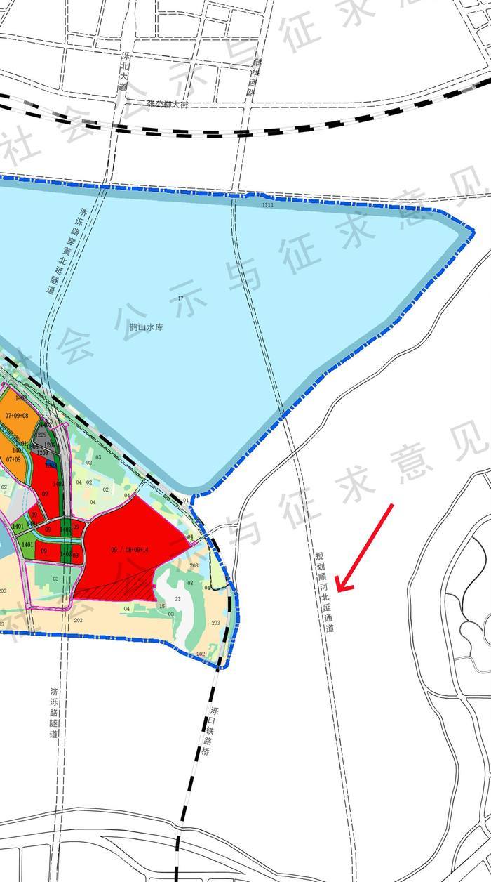 济南起步区鹊山龙湖东片区控规公示，规划顺河高架北延通道