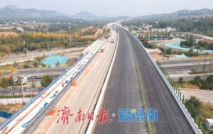 济南绕城高速改扩建济南南互通立交段展现新貌
