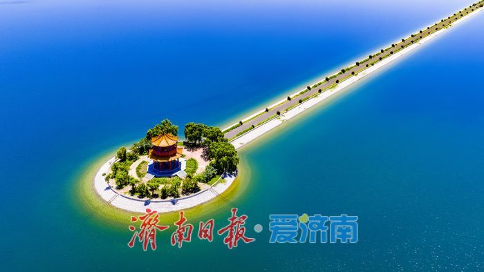 久雨初晴景致佳 济南玉清湖上演绝美水天一色画卷