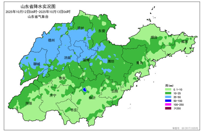9月以来山东平均雨量较常年偏多320%，15日到17日还有两次降雨